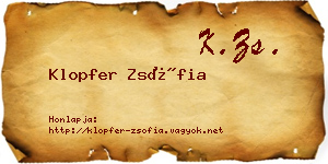 Klopfer Zsófia névjegykártya