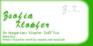 zsofia klopfer business card